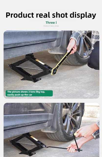 BAOLIAN Car Scissor Jack 3T Auto Emergency Lift Stand Labor-Saving Repair & Tire Replacement Tool and Wrench for SUV Vehicles