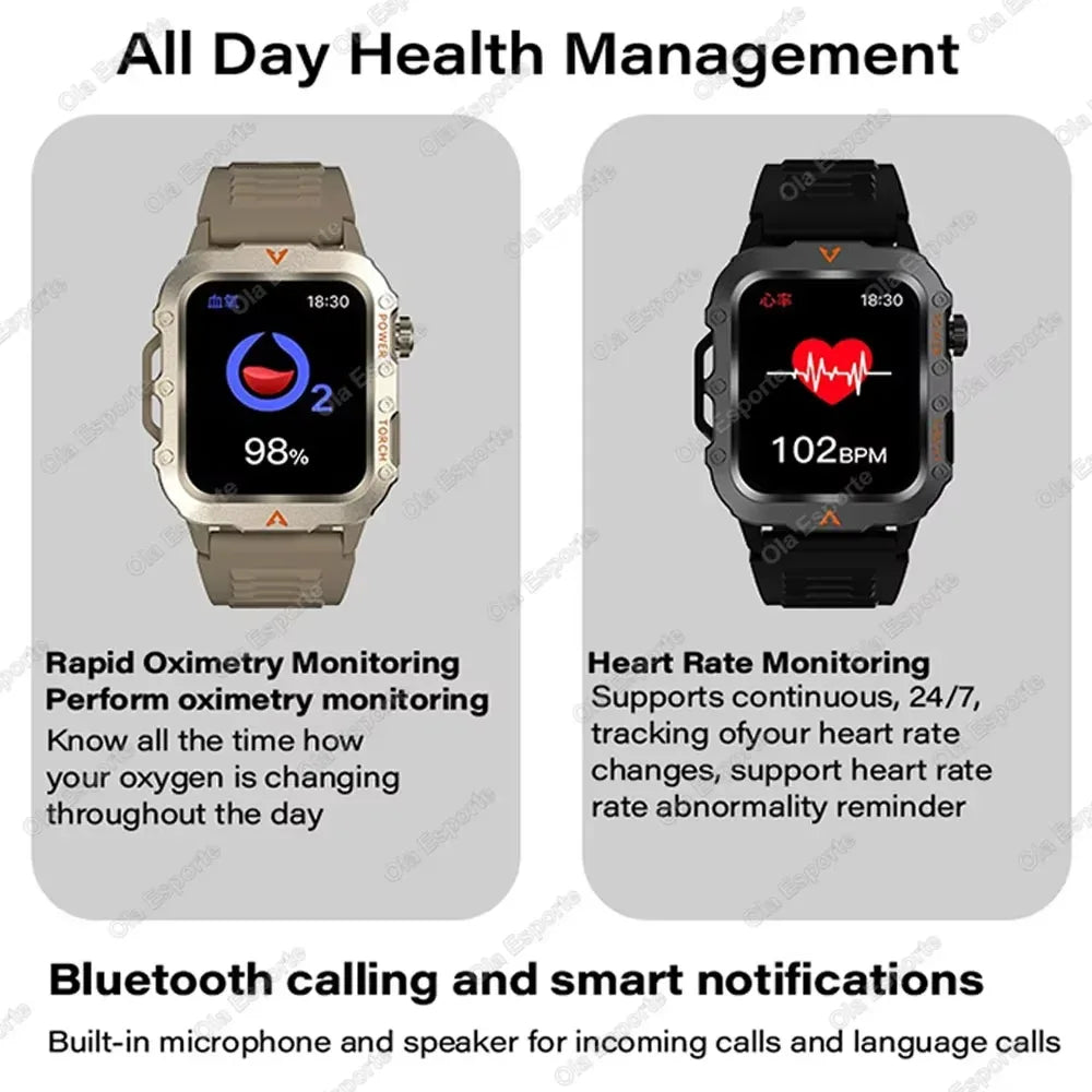 Smart Watch GPS Blue Tooth Call Waterproof Outoor Fitness Smartwatch Weather Heart Rate Health Voice Assistant For Android IOS