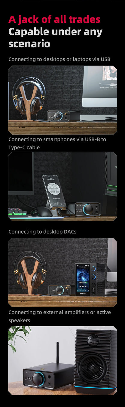 FiiO K7/K7BT  Balanced HiFi DAC Headphone Amplifier AK4493S*2, XMOS XU208 PCM384kHz DSD256,USB/Optical/Coaxial/RCA Inputs