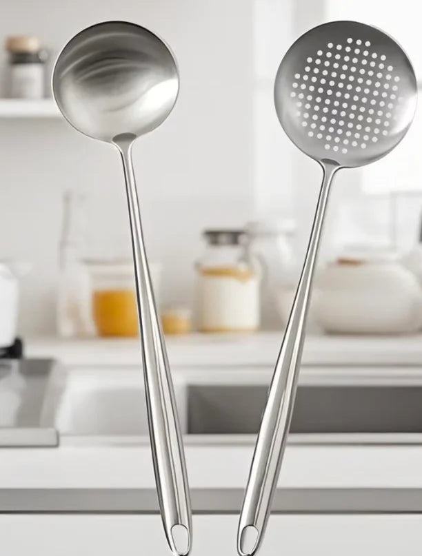 Stainless Steel Wok Spatula Metal kitchen utensils Slotted Turner Spoon Ladle Cooking Tools Utensil Set Kitchen Accessories