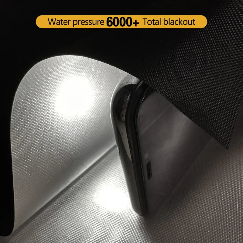 DIY Portable Travel 100% Blackout Curtain Portable Blocking Darkest Window Cloth for Living Room Home Non-perforated Black Cloth