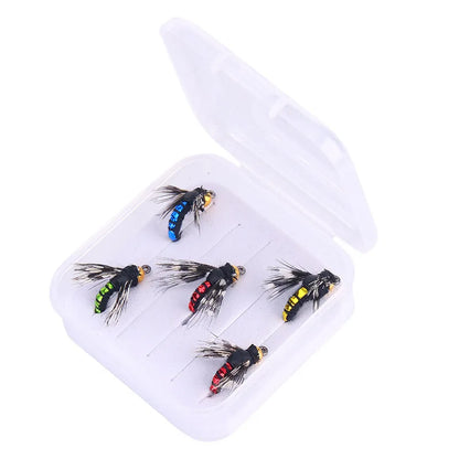 5/10pcs Brass Bead Head Fast Sinking Nymph Scud Fly Bug Worm Trout Fishing Flies Artificial Insect Fishing Bait Lure
