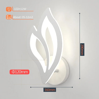 Modern LED Wall Lamp Bedroom Bedside Leaf Wall Lamp Sconces Living Room Home Indoor Lighting Fixture Minimalist Led Night Light