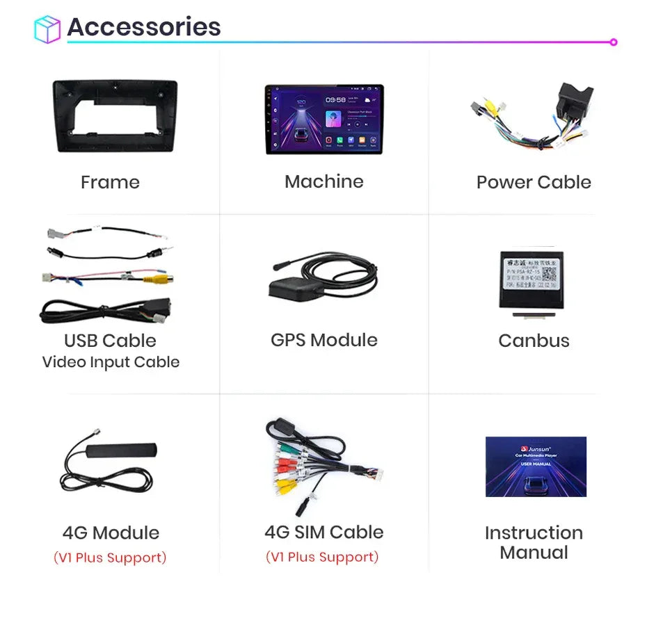 Junsun Wireless CarPlay Android Auto Car Radio For Citroen C5 2008 2009 2010-2017 RDS 4G WiFi GPS 2din BT Car accessories