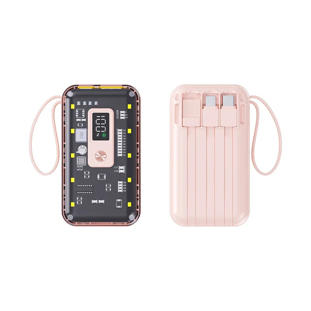Transparent Mini Power Bank Kit Portable Fast Charging For21700 DIY Kit And Has Future Shape Is violet Battery not Included