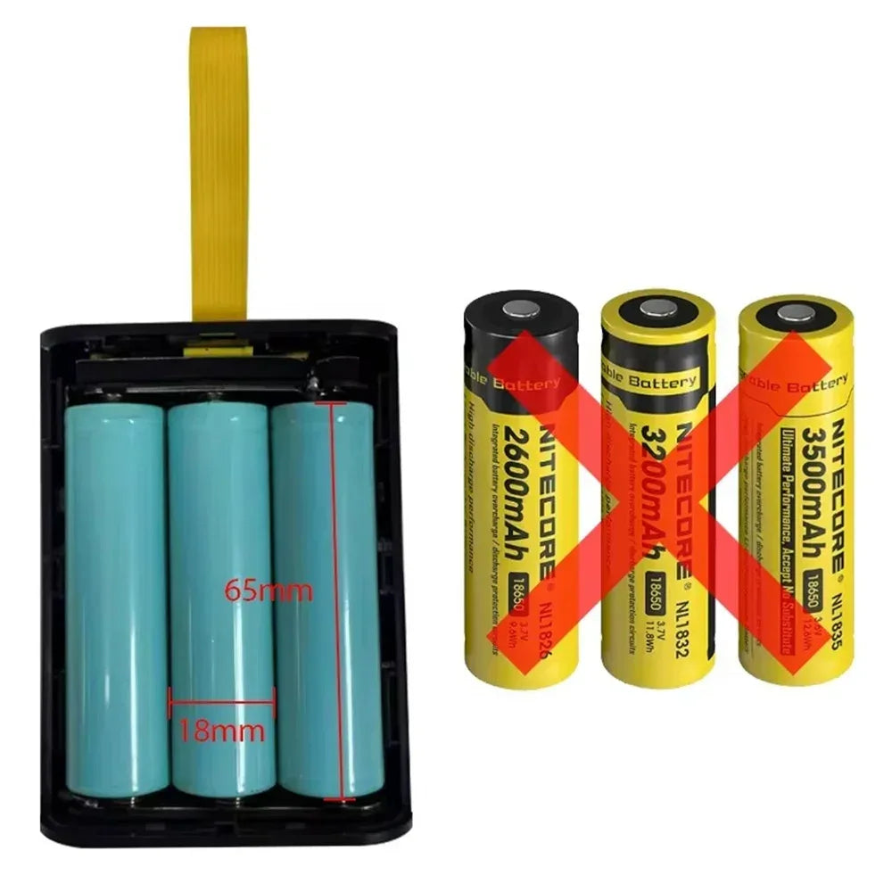 DIY Power Bank Box for 3*18650 Batteries Dual USB Fast Charging 5V 2A With LED Night Light Battery Case For Phone Charging