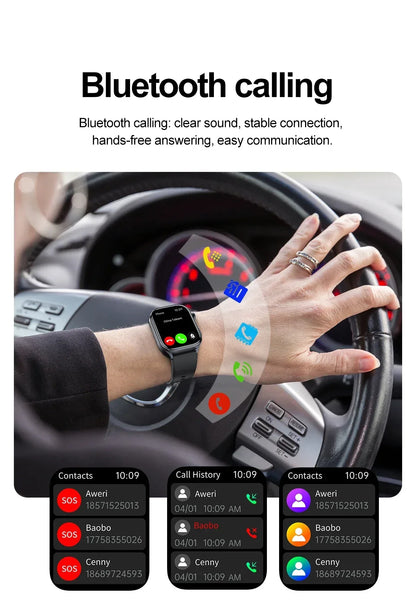 New Uric Acid Blood Lipids AI-GPT ECG Smartwatch Micro Physical Examination Body Analysis Men BT Call LED Flashlight Smartwatch