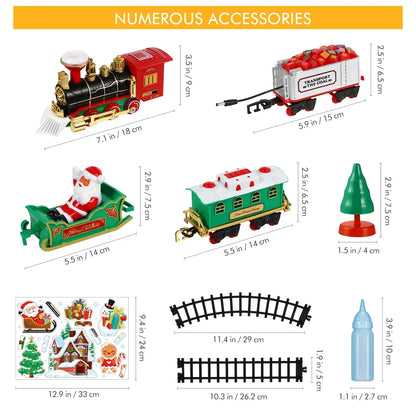 Christmas Train Set Electric Railway Tracks Train Toy With Sound Light For Kids Gift Under The Christmas Tree Decoration