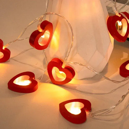 LED Light String Fairy Peach Heart Garland Lamp Bedroom Garden Birthday Valentine's Day Wedding Party Decoration Lights String