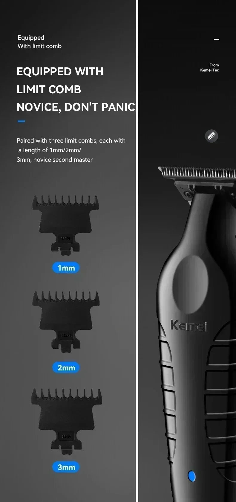 Kemei KM-2296 KM-2299 KM-T95 Professional Hair Clipper Kit or Blade Shaver Male Hair Cutting Machine Men’s Trimmer Machine