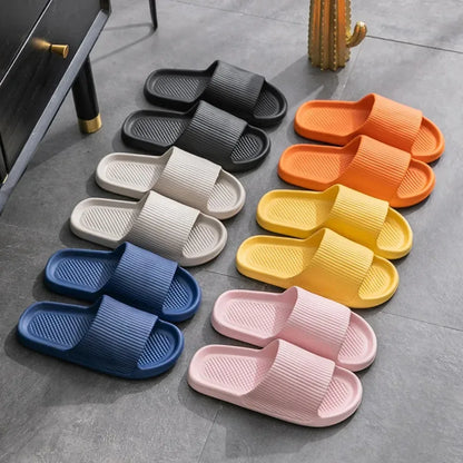 Youpin Thick Platform Women Bathroom Home Slippers Cloud Slippers Soft Sole EVA Indoor Slides Sandals Summer Non-slip Mi