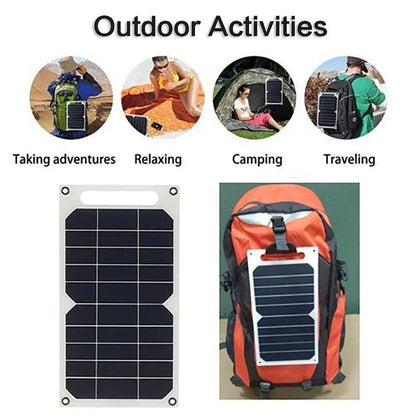5V 10W Solar Panel USB Outdoor Hike Camping Portable Cells Battery Solar Charger Charging Plate for Mobile Phone Power Bank
