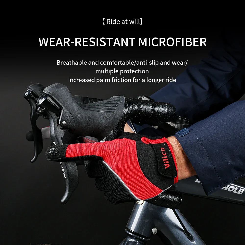 Vilico Outdoor Mountaineering Hiking and Cycling Gloves for Men and Women With Thickened Shock Absorbers Breathable and Non Slip