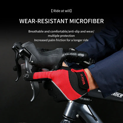 Vilico Outdoor Mountaineering Hiking and Cycling Gloves for Men and Women With Thickened Shock Absorbers Breathable and Non Slip