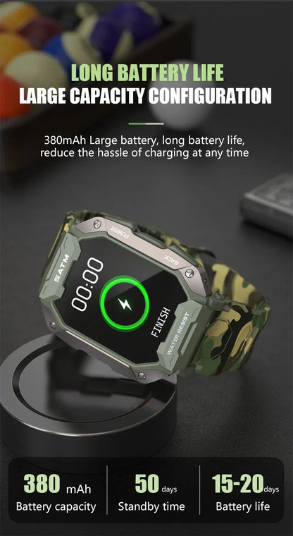 Smart Watch Men Swim IP68 ATM Waterproof Smart Clock Outdoor Sports Fitness Tracker Health Monitor Smartwatch For Android IOS
