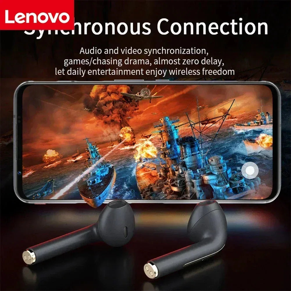 Lenovo Wireless Earphones, HiFi in-Ear Stereo with Microphone, Waterproof, Bluetooth, Touch Control, Noise Cancellation