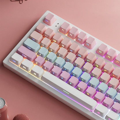 Babysbreath Side Print Shine Through Keycap Cherry Profile Double Shot PBT Keycaps 130 Key for Cherry MX Switches Gamer Keyboard