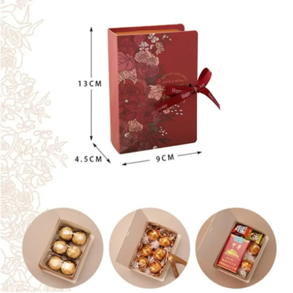 Creative Simple Book Shape Gift Box DIY Valentine's Day Wedding Party Birthday Banquet Baby Shower Candy Chocolate Package Decor
