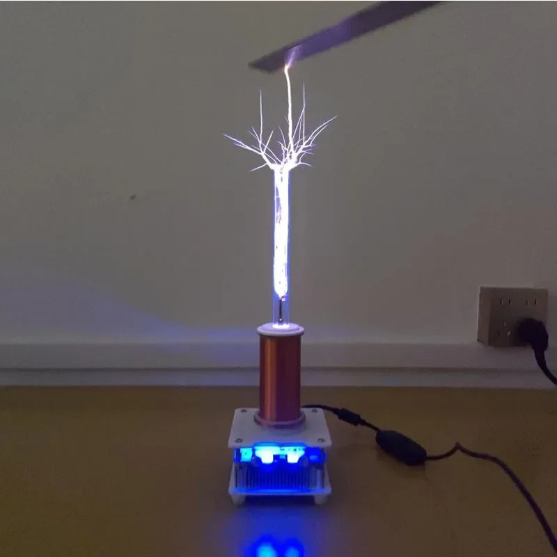 Wishcolor YSKJ-36 Blue/Golden Double Class E Tesla Coil with 10cm Thin Arc Support Music Bluetooth Playback