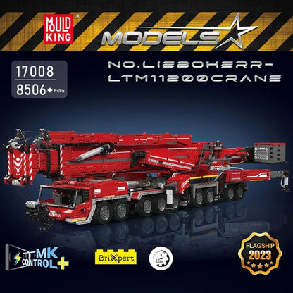Mould King 17007 17008 Technical Truck Building Block Remote Control Liebherred LTM 11200 Crane Model Kids Christmas Car Toys