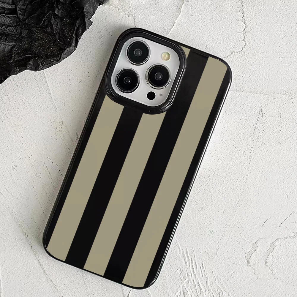 Brown Vertical Stripes Case For iPhone 16 Cases iPhone 15 Pro Max Case For iPhone 14 13 12 11 XS X XR 7 8 Plus Cover Case Funda