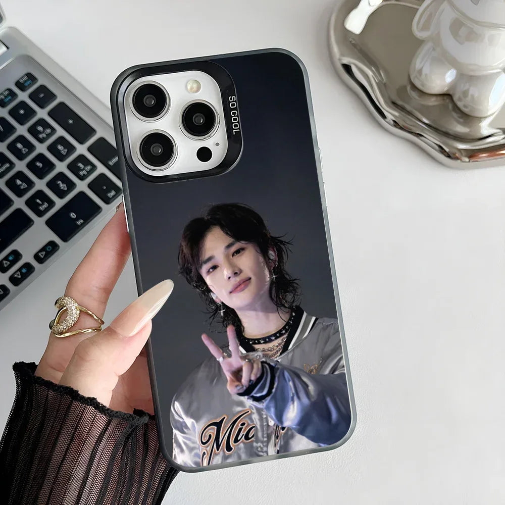 Epc Rapper Dancer H-HyunJin Phone Case IMD Phone Case For IPhone 16 15 14 13 12 11 Pro Max Plus Color Silver Cover