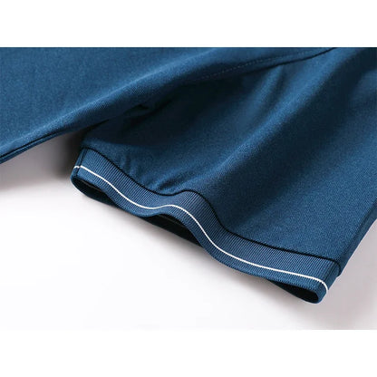 Men's Fitness Casual Sports T-shirt Gym Running Sports Elastic Short-sleeved Polo Shirt Lapel Top Men's Slim Fit T-shirt