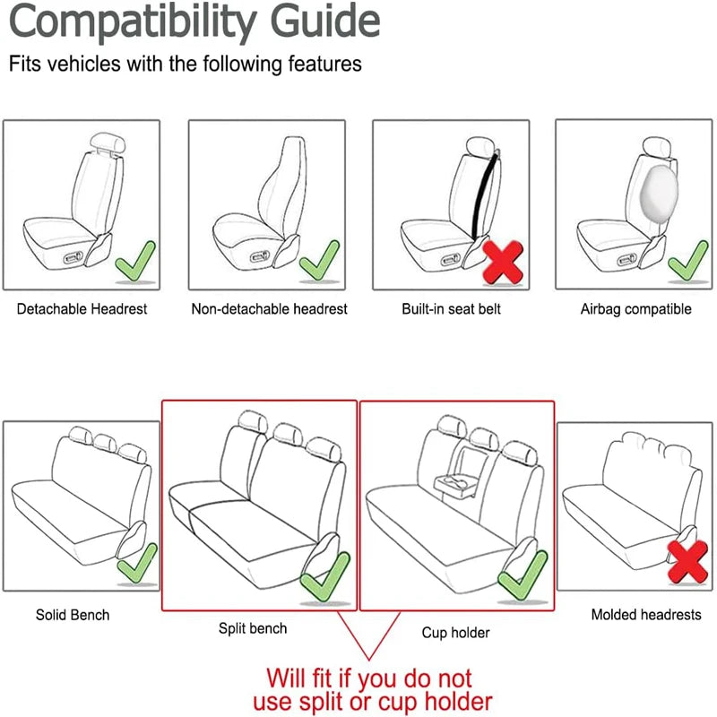 AUTO PLUS Striped Car Seat Covers Full Set with Seat Belt Pads Steering Wheel Cover Universal Washable Seat Covers for Cars by PDG ibma