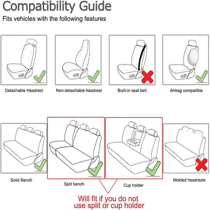 AUTO PLUS Striped Car Seat Covers Full Set with Seat Belt Pads Steering Wheel Cover Universal Washable Seat Covers for Cars by PDG ibma