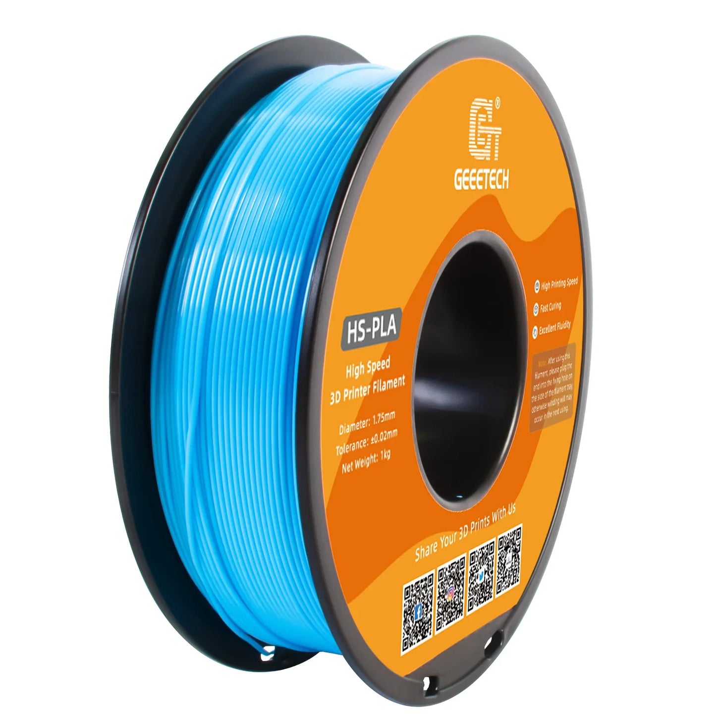 GEEETECH High-Speed PLA Filament 1.75mm 1kg 1 spool,Better Liquidity, Fast Curing, HS-PLA High-Speed 3D Printing Filament