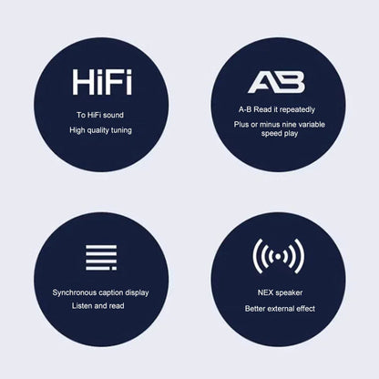 MP3 MP4 Player Full Touch Screen Lossless Music Player Bluetooth-Compatible HiFi MP4 Walkman with Speaker FM/E-book/Recorder