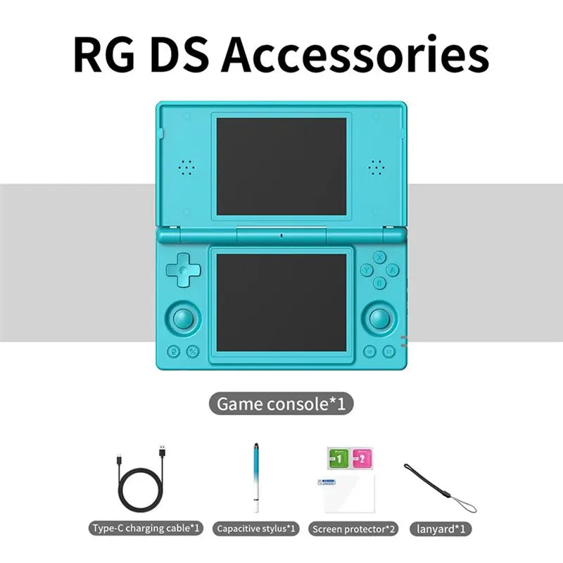RG DS Handheld Game Console 4" IPS Dual Screen Android 4000Mah Flip Video Games Player Supports Rixelhk Wifi Streaming