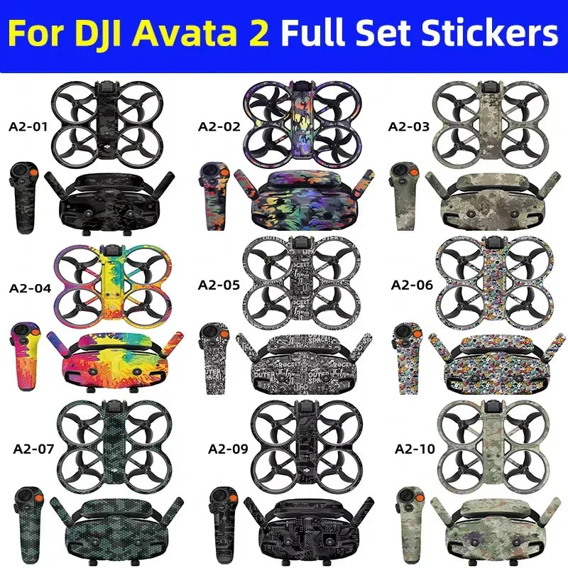 Stickers Skin Set Protective Film for DJI Avata 2 Motion Rocker 3 Goggles 3 Anti-scratch Protective Film Refit Decals Accessory