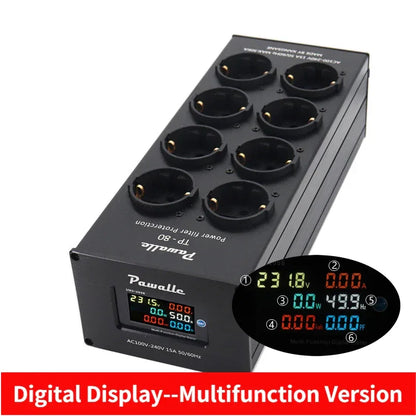 Pawalle Tp80 Audio Noise AC Power Filter Power Conditioner Power Purifier Surge Protection with EU Outlet Power Strip
