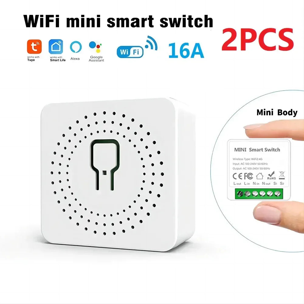 16A MINI Wifi Smart Switch Breaker 2WAY Control Timer Wireless Switches Smart Home Automation Work With Tuya Alexa Google Home