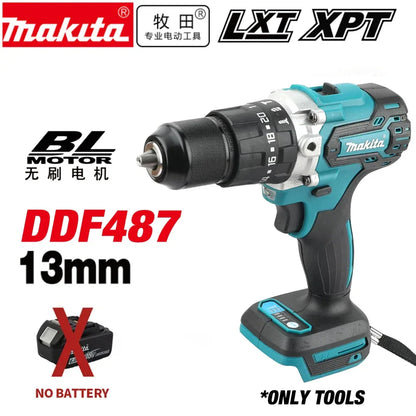 Makita DDF487 13mm brushless household 18V lithium-ion charging impact drill,high torque electric screwdriver Makita 18V battery