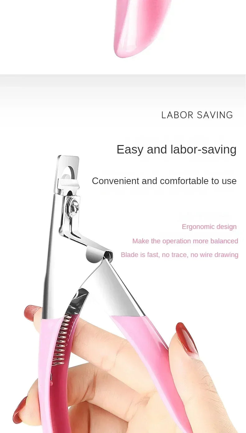 Professional U-Shaped False Nail Cutter, Straight Edge Fake Nail Tip Clipper, Manicure Pliers Nail Capsule Guillotine Tool
