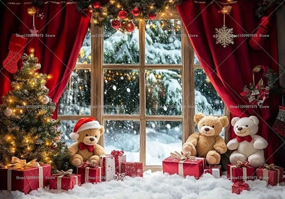 Merry Christmas Backdrops Wonderland Snowman Decor Photography Background Kids Birthday Party Baby Shower Banner Party Supplies