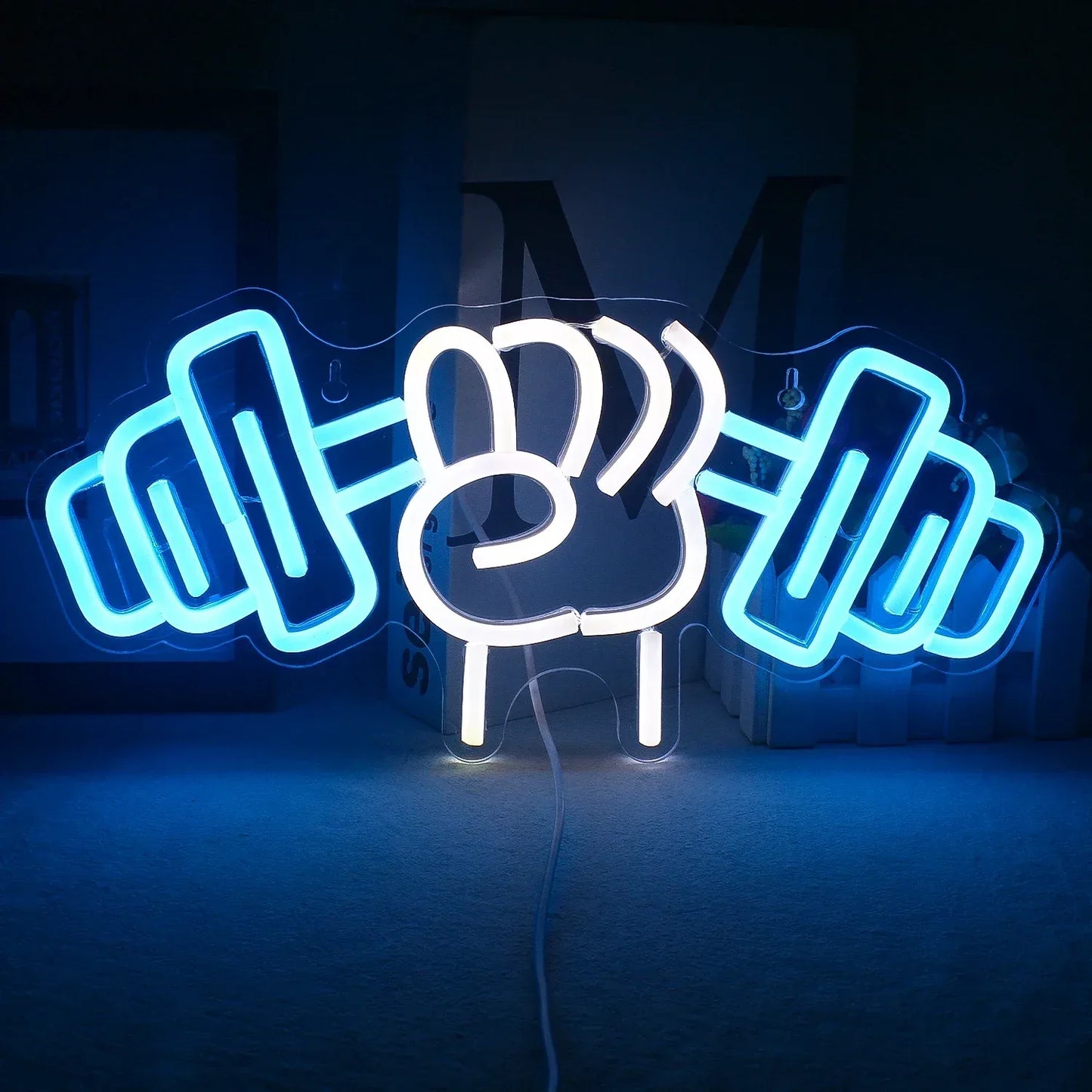 Barbell Fitness Gym Neon Sign Dumbbell LED Neon Ligh Wall Decoration For Workout Room Sport Club Weightlifting Christmas Gift