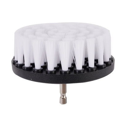 1PC 4-Inch Soft Drill Brush Attachment for Electric Scrubber - Carpet Leather Upholstery Car Tire Cleaner Accessory