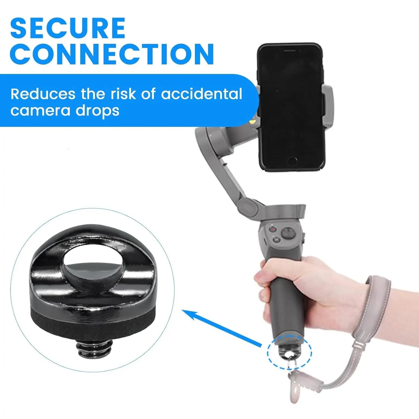 Universal 1/4" Camera Screw with Rubber Washer Aluminum Alloy Thread Camera Fixing Screw for Quick Release Wrist Strap Sling