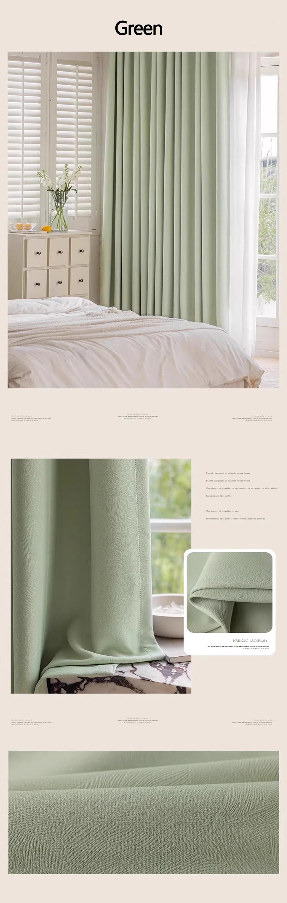YCENTRE High Shading Rate Blackout Curtain, Blinds for Living Room, Window Treatment Drapes for Bedroom,Big size Custom Made