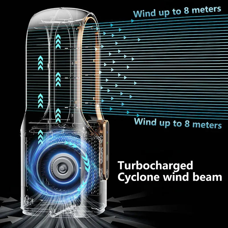 Portable USB Air Cooler Leafless Electric Desktop Fan 6 Speed Silent Timer Air Conditioner Cooling Humidifier Conditioning Fan