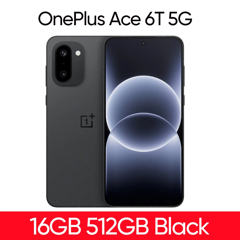 Oneplus Ace 6T Original ROM NFC Snapdragon 8 Gen 5 Smartphone 6.83''165 Hz AMOLED Display 8300mAh Battery 100W SUPPERVOOC IP69K