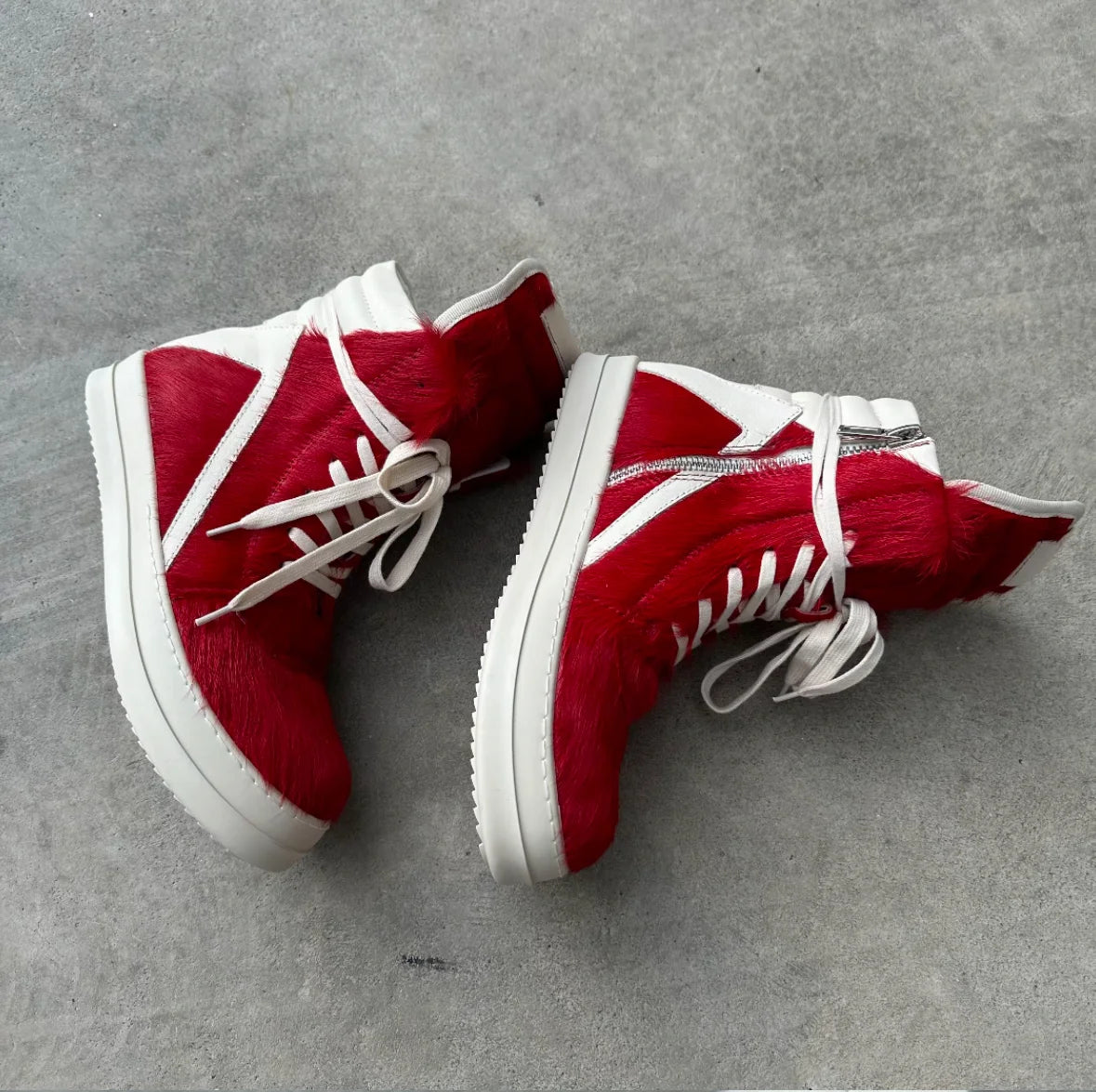 Ro Casual Shoes Men High Top Shoe Black Horse Hair Women Sneaker Black Horsehair Ankle Boot White Leather Boots Flat Sneakers