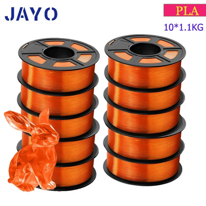 JAYO 3D Filament PLA 8Rolls 10Rolls 175mm 3D printing no bubbles no drawing smooth multiple colors optional 11kg for 3D printing