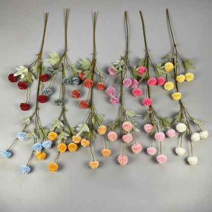 5 Head Dandelion Artificial Flowers Wedding Decoration Fake Flowers Small Thorn Ball DIY Home Decor Bouquet Valentine's Day Gift