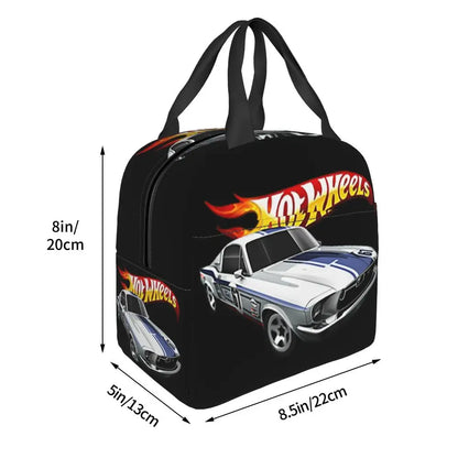 Custom Hot Wheels For Fans Thermal Insulated Lunch Bag Cartoon Sport Car Portable Lunch Container Travel Multifunction Food Box