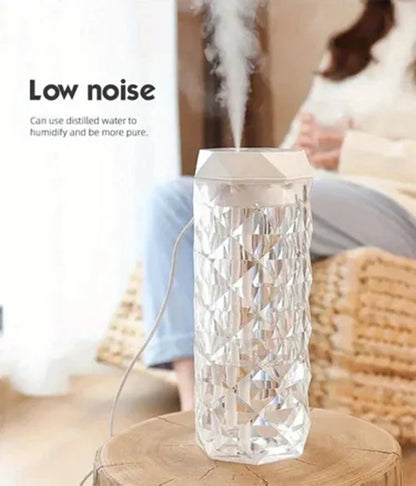 400ml Colorful USB Crystal Humidifier with Aromatherapy and Air Purification for Bedroom and Desktop