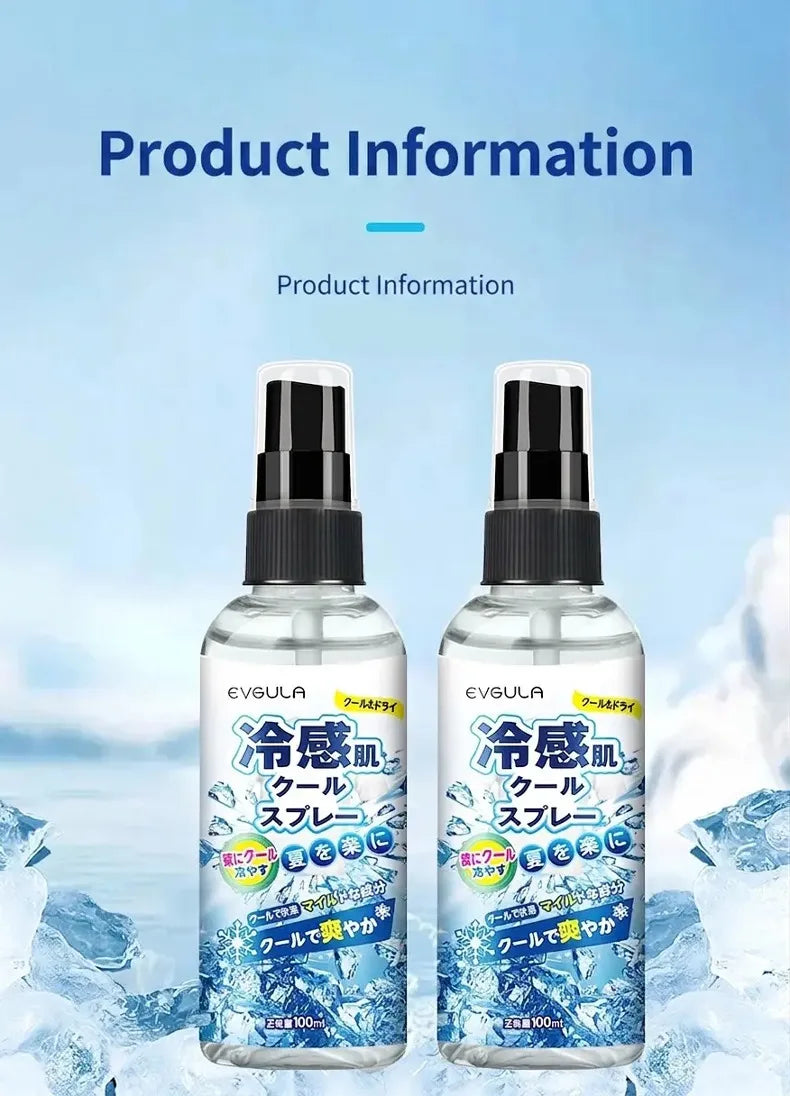 Cooling spray gentle and non-irritating for summer outdoor sports fitness student military training and preven